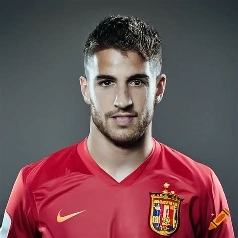 Portrait of a young spanish football player on Craiyon