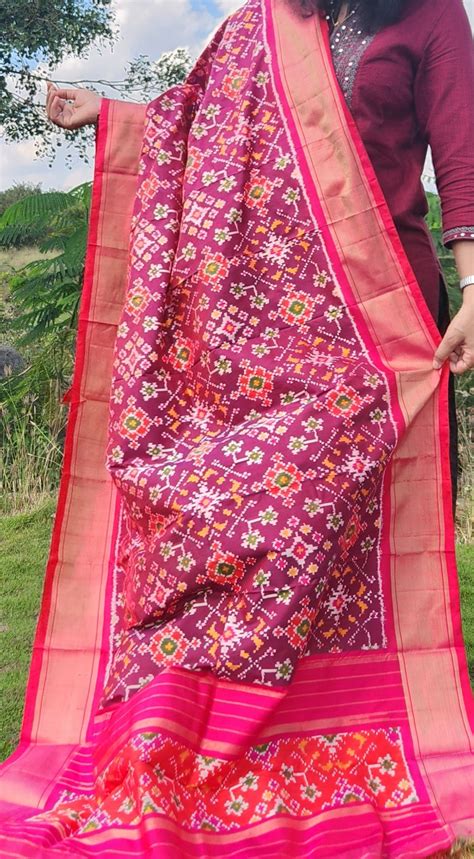 Patola Silk Dupatta Red dupatta Handloom Indian gifts Wedding Shopping ...
