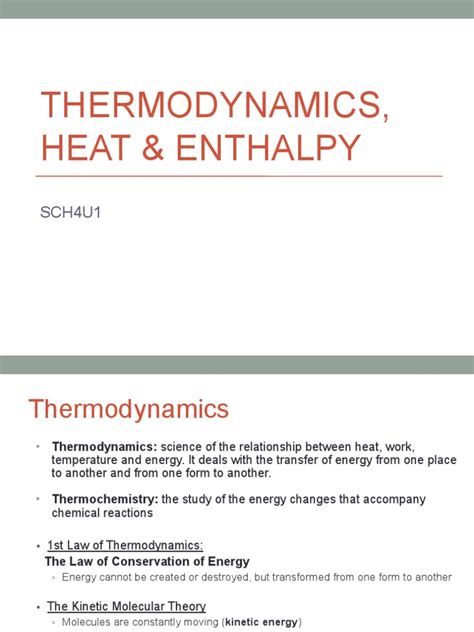 Thermodynamics, Heat & Enthalpy | PDF | Heat | Enthalpy