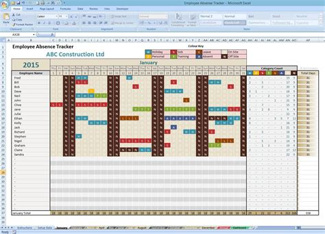 Image result for Employee Absence Tracker. Excel Template