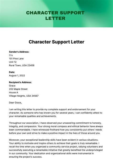 Letter Of Support Template Word - udlvirtual.esad.edu.br