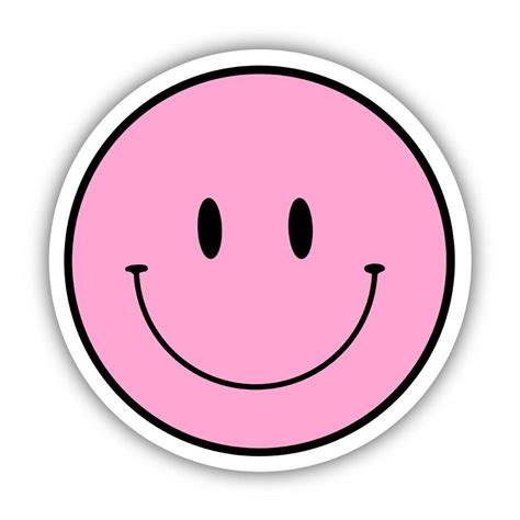 Pink Smiley Face Aesthetic Sticker