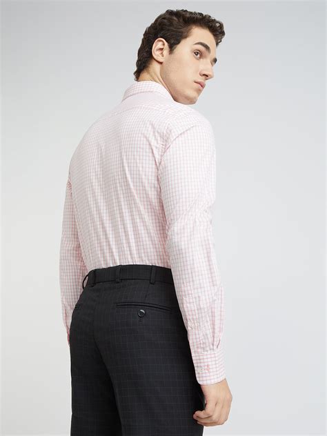 Park Avenue Men Pink Checks Slim Fit Cotton Formal Shirt – MyRaymond