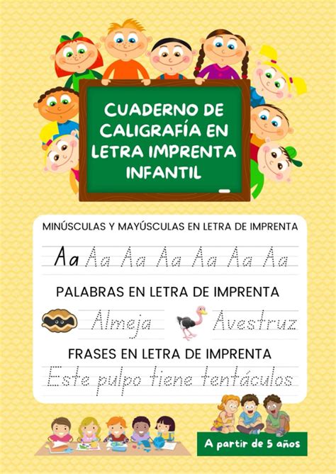 Buy Cuaderno De Caligrafía En Letra Imprenta Infantil: Libro de ...