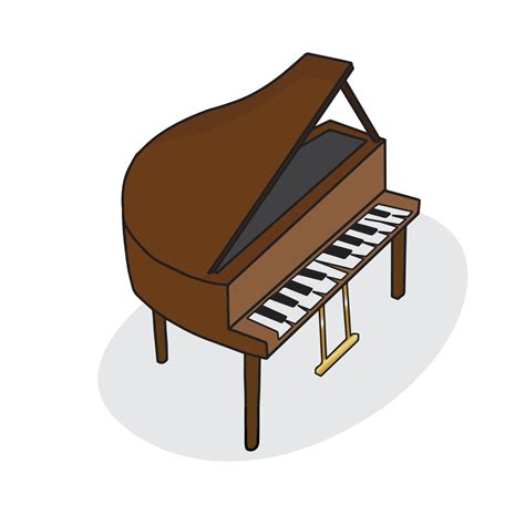 Brown old piano in cartoon style ,Clip Art - vector illustration ...