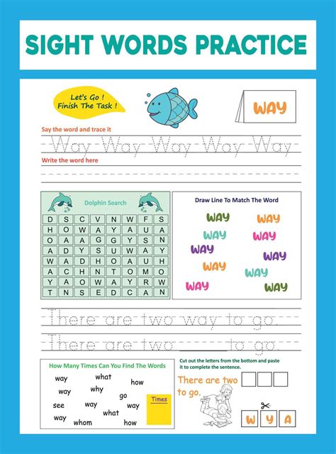 Sight Words Practice Worksheet 13593515 Vector Art at Vecteezy