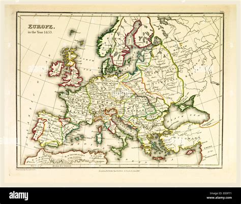 Europe Map, 19th century engraving Stock Photo - Alamy