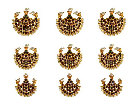 Buy UG PRODUCTS Kemp Moon 9 pcs Jada Set (bharatanatyam Jewellery) (90A ...