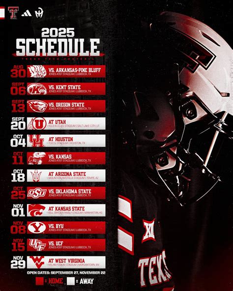 Texas Tech Football releases full 2025 schedule