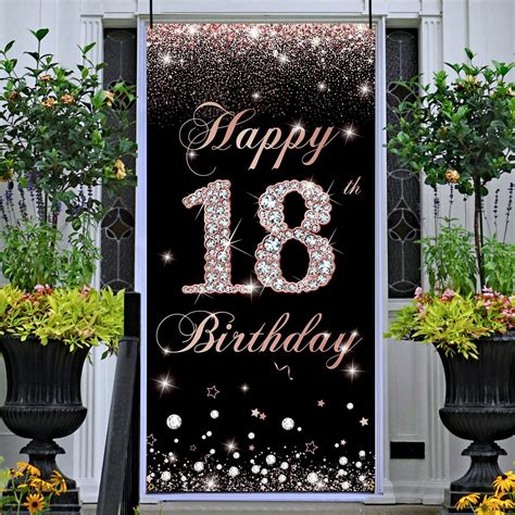 Amazon.com: PHXEY 18th Birthday Decoration for Girls, Happy 18th ...