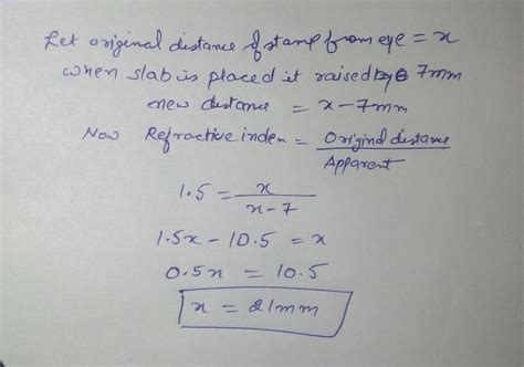 A postage stamp kept below a rectangular glass block of refractive ...