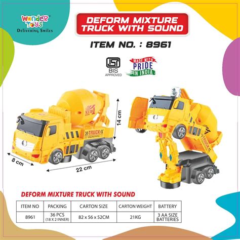 Buy Cement Mixture Truck Toy Online | Deform Mixer Truck Sale