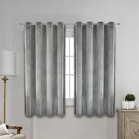 Buy STITCHNEST Premium Velvet Semi Blackout Curtains with Pom Pom ...