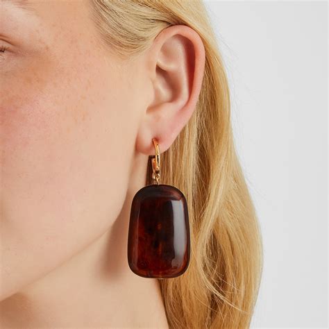 Large Resin Hoop Drop Earrings - Accessorize India
