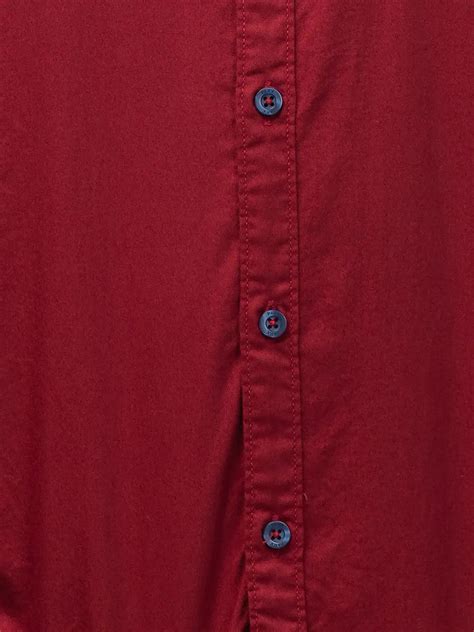 Men Red Slim Fit Solid Cotton Full Sleeve Cutaway Collar Shirts – MyRaymond