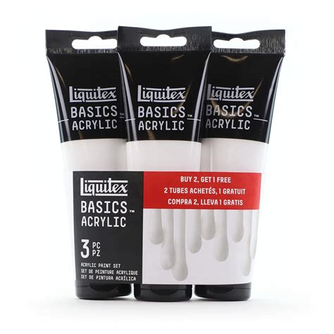 Liquitex Basics Acrylic Paint Three Pack, 4-oz Tube, Titanium White 3 ...