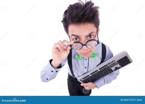 Computer geek nerd stock image. Image of laugh, emotion - 32811279