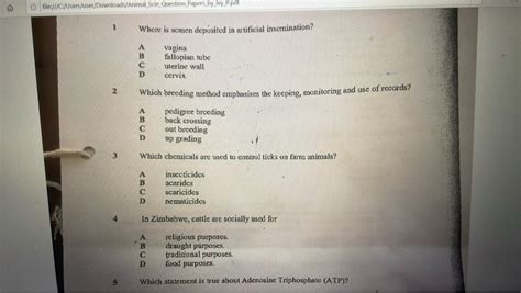 Where is semen deposited in artificial insemination? A. vagina B. fallopi..