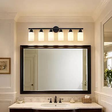 ELEMENT ACE Six-Light Matte Black Wall Sconce Lighting Fixture Glass Shades