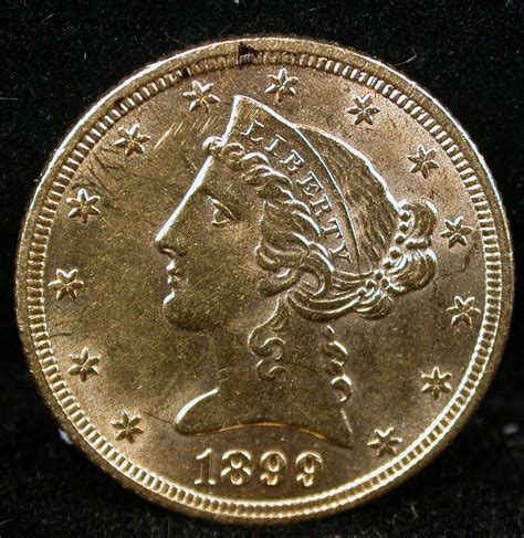 1899 $5 LIBERTY 1899 FIVE DOLLARS GOLD COIN HALF EAGLE | #1973866840