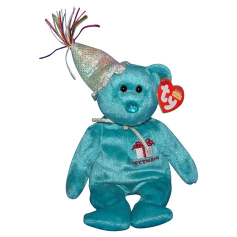 Ty Beanie Babies December the Birthday Bear with Hat Plush 2002 ...