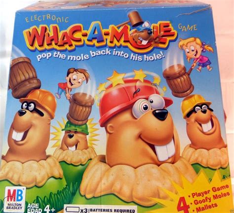 Whac A Mole Electronic Board Game 4 Player Whack a Mole Milton Bradley ...