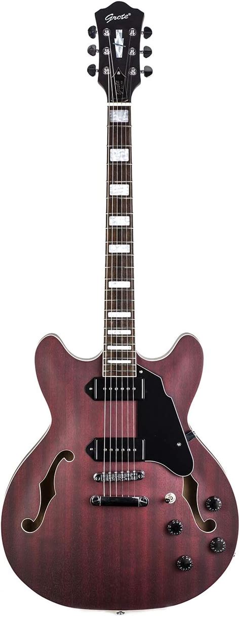 Buy Grote 335 Style Jazz Electric Guitar Flame Maple top Semi-Hollow ...