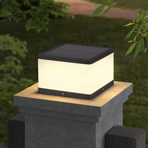 PAKEDANDUN Solar Pillar Light Outdoor, Modern Post Light Dusk to Dawn ...
