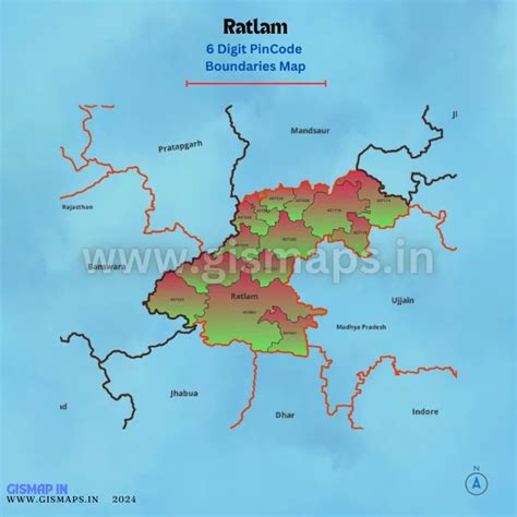 Ratlam PincodeBoundaries Map (Madhya Pradesh)