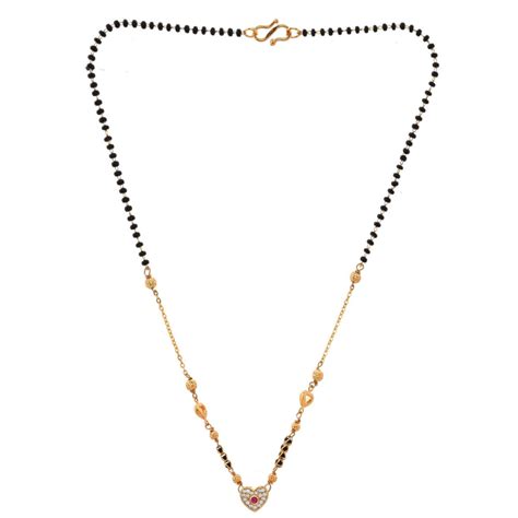 Buy VOJ Gold Plated Ad Studded Heart Shaped Mangalsutra Online