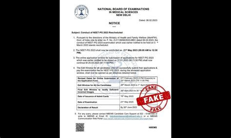 Beware of fake NEET PG 2023 Postponed Circular: Health Ministry