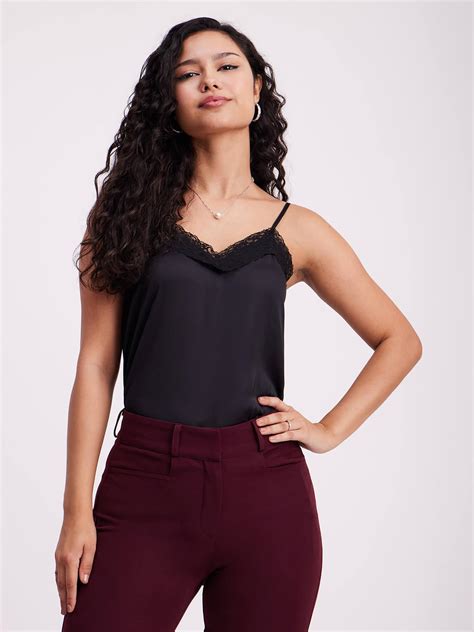 Buy Black Satin Lace Camisole Online | FableStreet