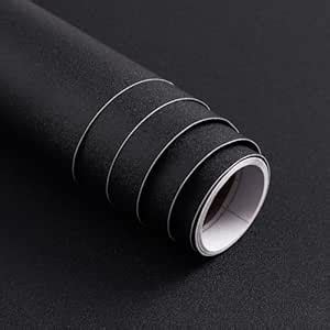 15.7" x 118" Peel and Stick Wallpaper Matte Black Contact Paper for New ...
