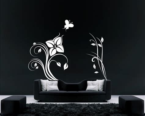Wall Guru Lovely Flower White Wall Decal and Sticker Vinyl Wall ...