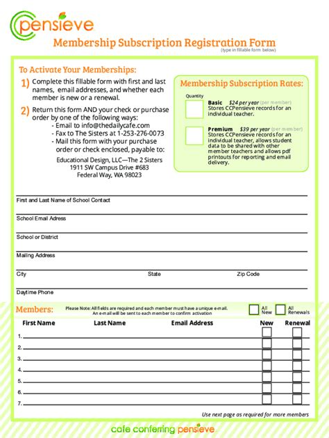 Fillable Online Group Membership Form - CCPensieve Fax Email Print ...