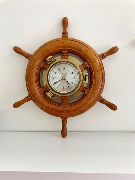 Buy Vintage LARGE SHIP'S CLOCK, Ship's Time Quartz Wall Clock, Brass ...