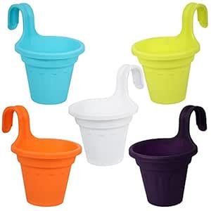 Gamla Garden Décor Round Shape Hook Pots Multi Colors : Amazon.in ...
