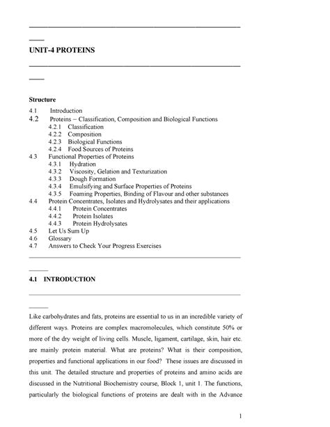 MFN-008 Unit 4 - Proteins