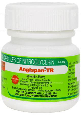 Angispan Tr 65mg Capsule 30 - Uses, Side Effects, Dosage, Price | Truemeds