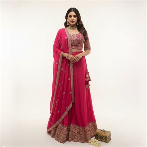 Bright Pink Designer Party Wear Dress | Indian Festive Outfit – Himaira ...