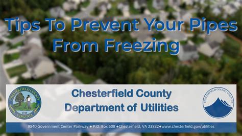 Chesterfield County Department of Utilities tips to avoid frozen pipes ...