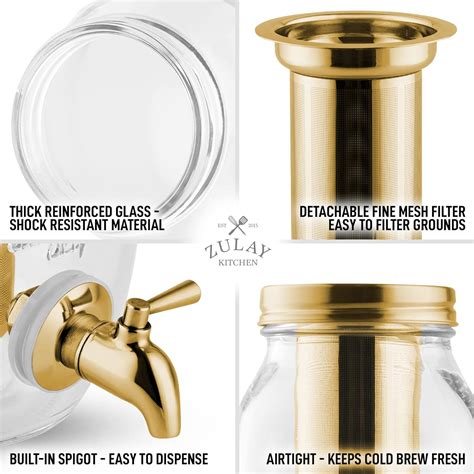 Buy Zulay Kitchen 1.5 Liter Cold Brew Coffee Maker with EXTRA-THICK ...