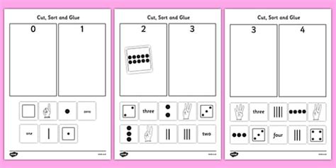 Cut and Stick Number Sort Worksheet / Worksheets - Twinkl