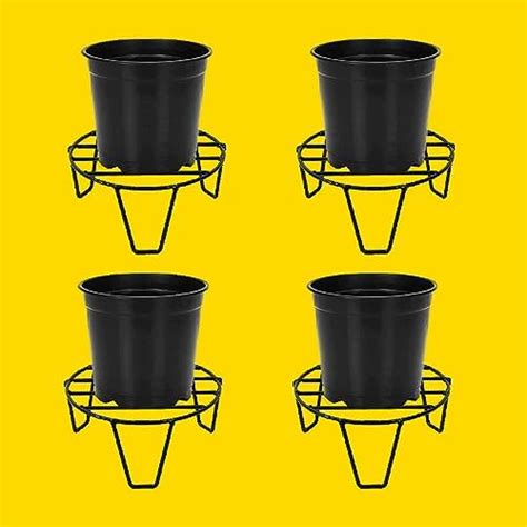 Kraft Seeds by 10CLUB Metal Plant Stand and Pot Set - Pack of 8 (Black ...