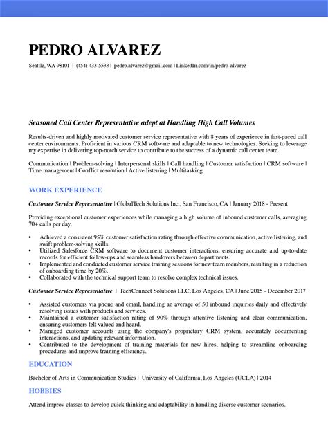 Call Center Representative Cover Letter