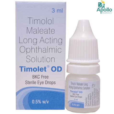 Timolet OD Eye Drops 3 ml Price, Uses, Side Effects, Composition ...