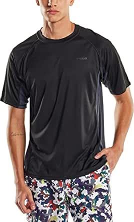 TSLA Men's UPF 50+Swim Shirt Loose-Fit Swim Tee Rashguard Top, Active ...