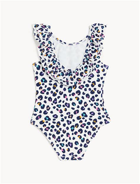 Buy Leopard Print Frill Swimsuit at Marks & Spencer