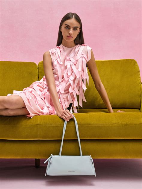 Sea Salt Blue Hazel Bow Elongated Trapeze Shoulder Bag - Sea Salt Blue ...