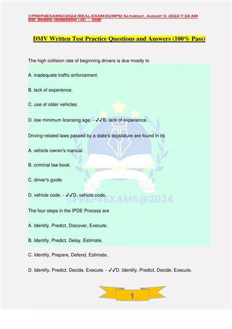 Image result for Tavares DMV Test Questions